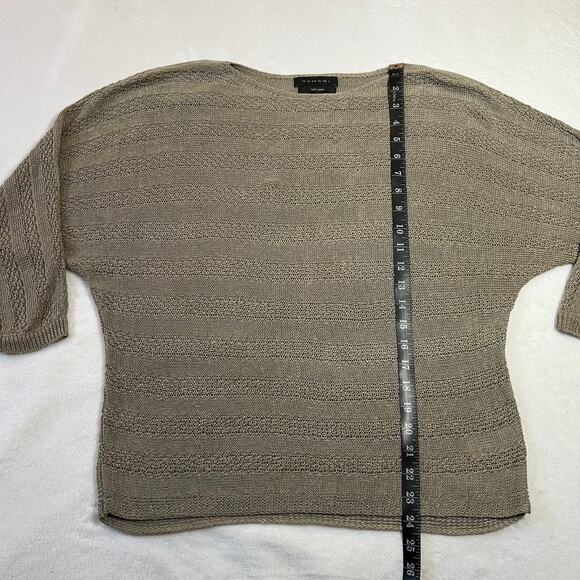 Tahari 100% Linen Open Knit Dolman Sleeve Sweater Size M Coastal Preppy Summer - Picture 7 of 9